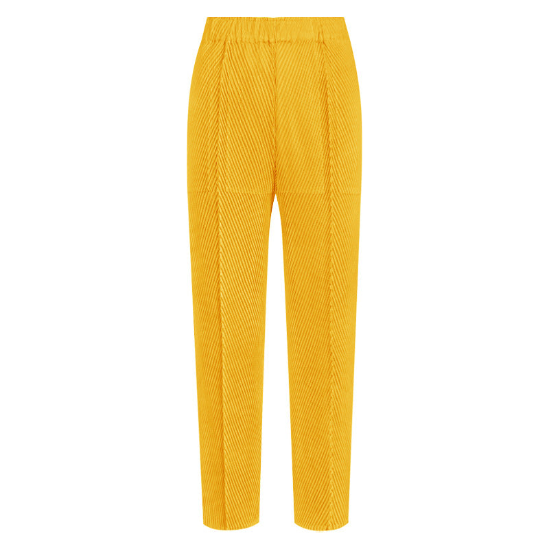 Scale Pleated Casual Slimming Trousers Loose Solid Color Skinny Pants All-Matching Pants Women