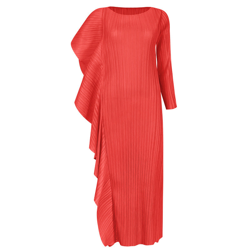 Female Sense Niche Dress Female Sense of Design Asymmetric Solid Color Patchwork Skirt