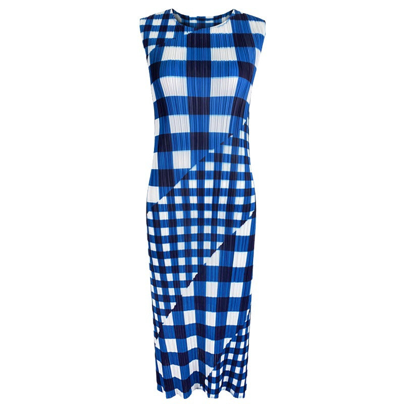 Plaid Dress Female Summer Dress Female Year Slimming A- line Skirt