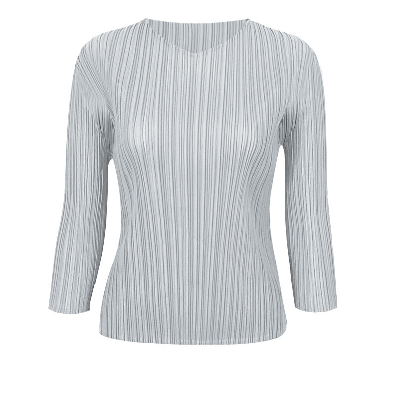 Basic All-Matching Long Sleeve Design Sense Niche Young Top for Women