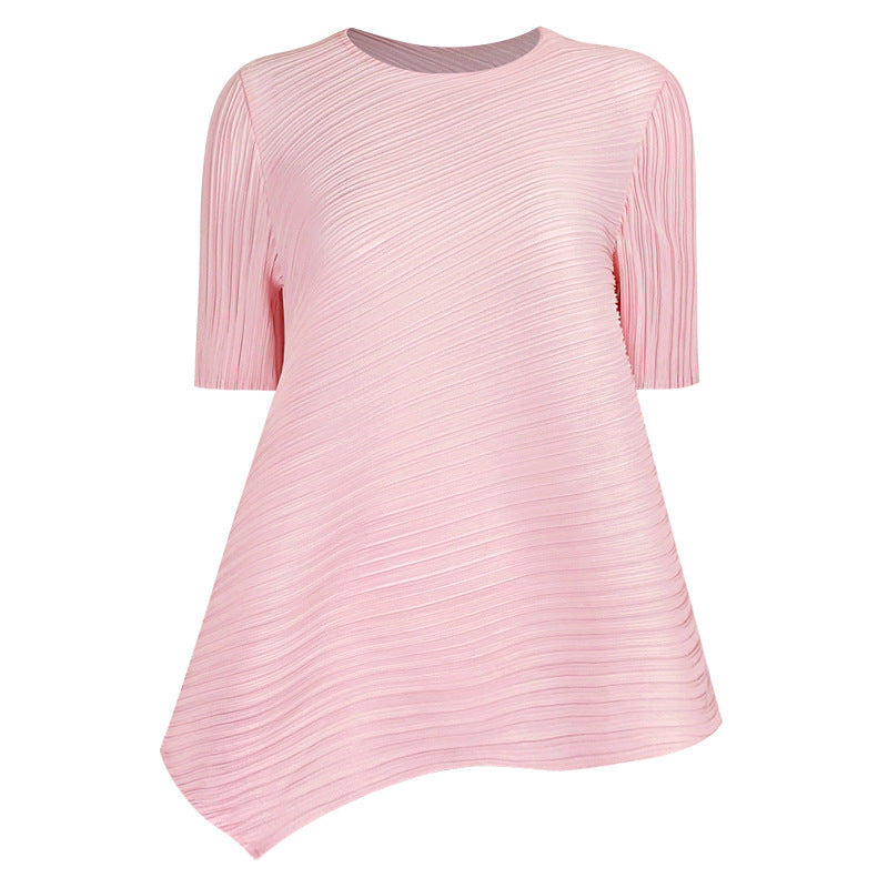 Basic Style Leisure Pullover round Neck Loose Women's T-shirt Top