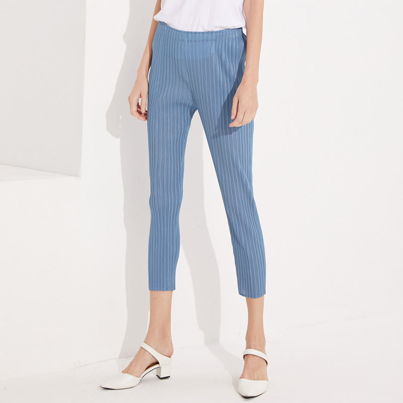 Pleated Comfortable Slim Fit Slimming Tapered Casual Pants Pencil Pants All-Matching Pants