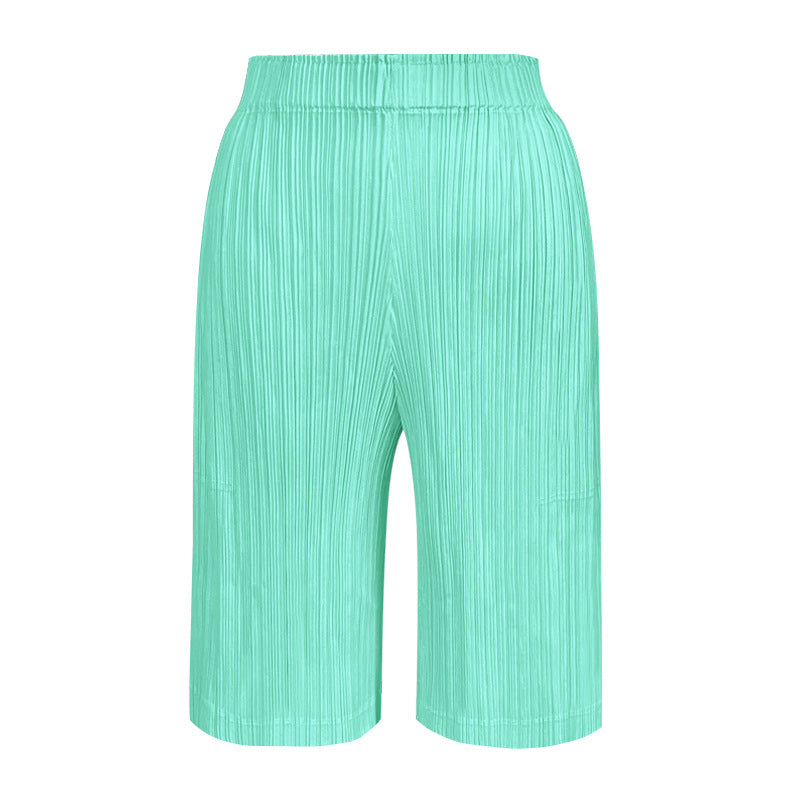 Cool Design Solid Color Five-Point Shorts Pocket Slim Basic Casual Pants for Women