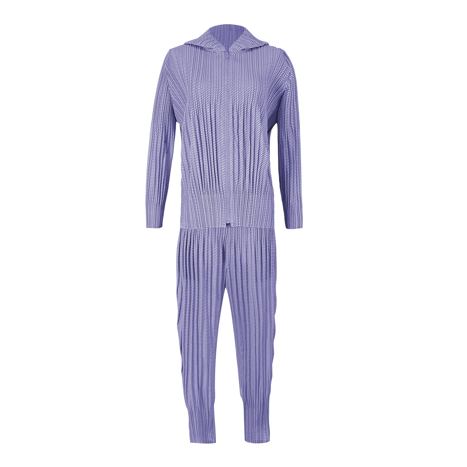 Casual Pleated Loose Striped Jacket Harem Pants Two-Piece Set