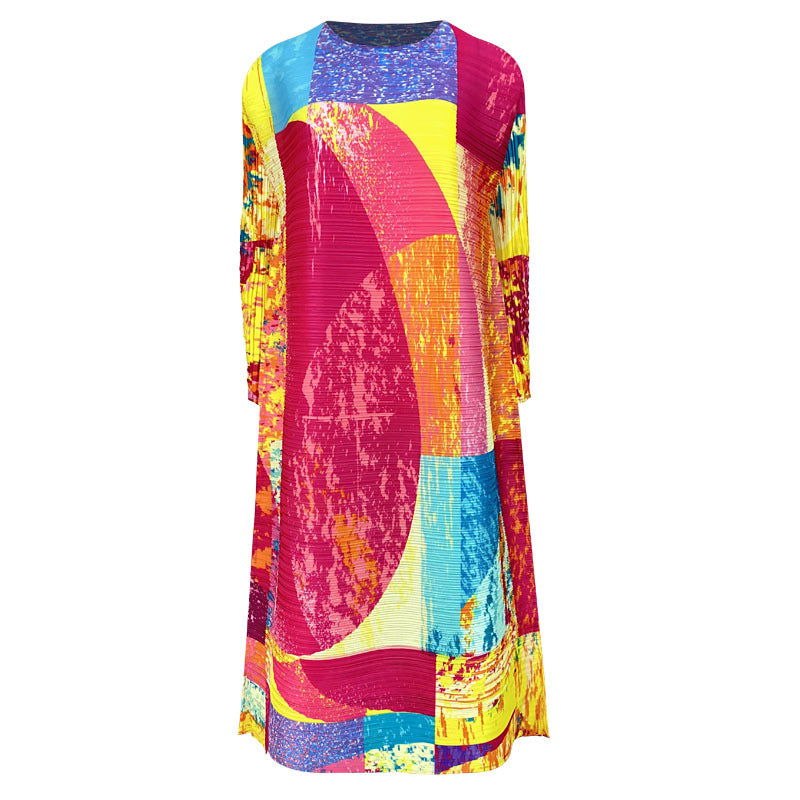 Dress Loose Slimming Spring and Autumn Dignified Goddess Personality Painted Print Skirt