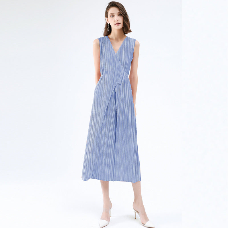 Dress Summer Women's Original Design Solid Color Stitching Mid-Length Loose Light Sense Dress Women