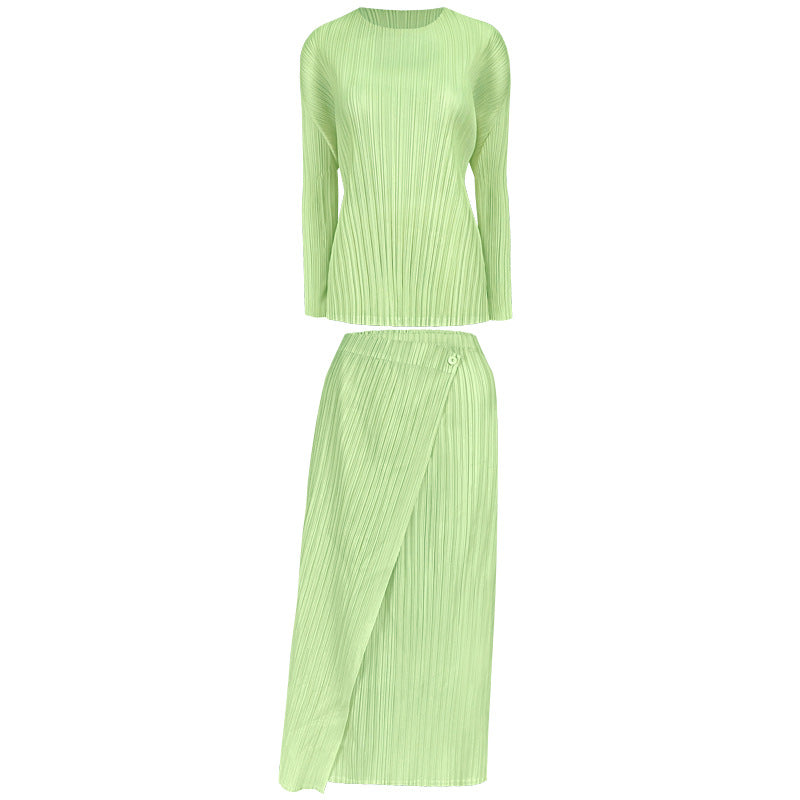 Foundation Package All-Matching Long Sleeve Top Skirt Suit Women