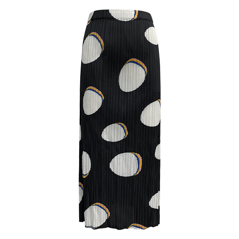 Comfortable Breathable Suit Fu Dou Printed Long-Sleeved Shirt Slim Fit Slit Skirt Two-Piece Set