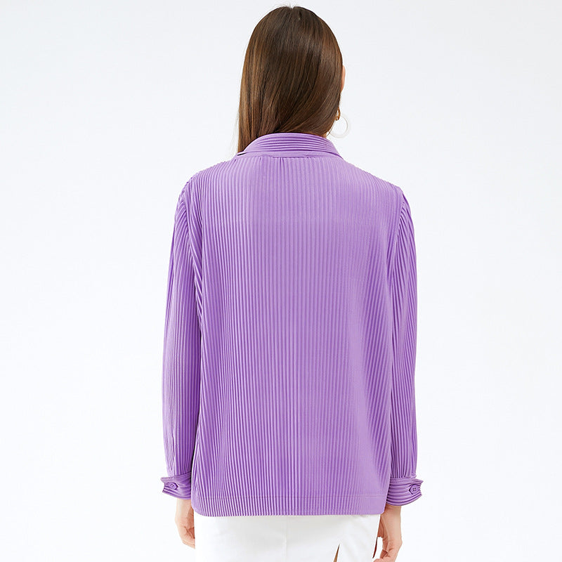 Casual Solid Color Shirt Women's Design Slim Fit Slimming Long Sleeves Women's Shirt