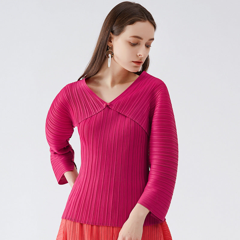 Long-Sleeved T-shirt Women's Slim Split Top Hollow Bottoming Shirt Women's Clothing