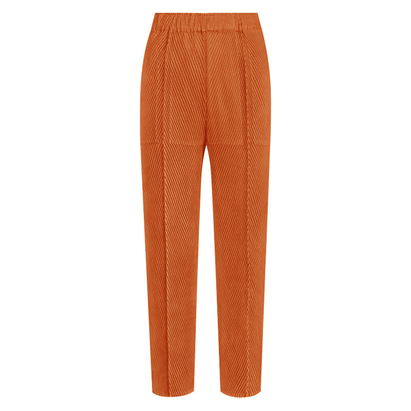 Scale Pleated Casual Slimming Trousers Loose Solid Color Skinny Pants All-Matching Pants Women