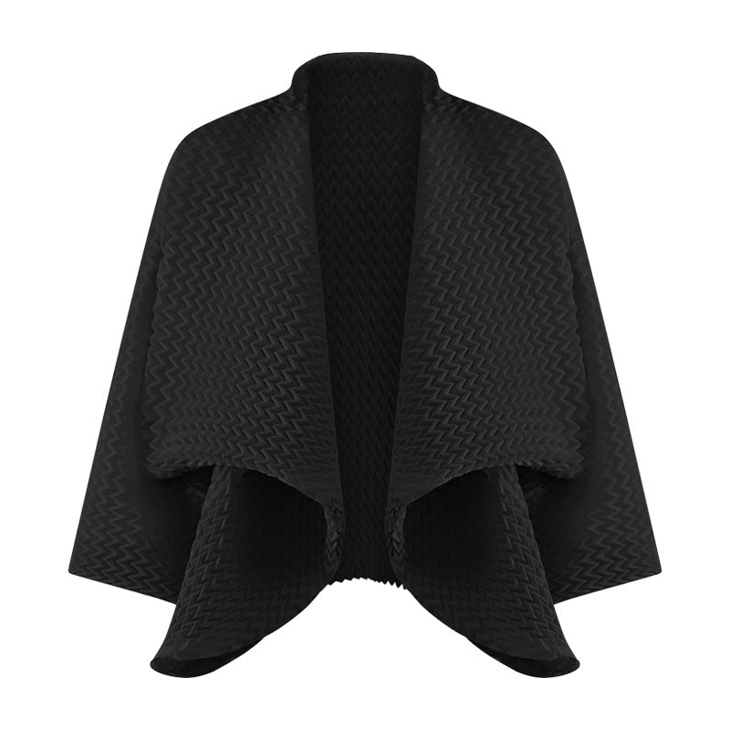 Handmade Coat Women Loose Batwing Sleeve Coat Solid Color Polo Collar Long Sleeves Outer Match