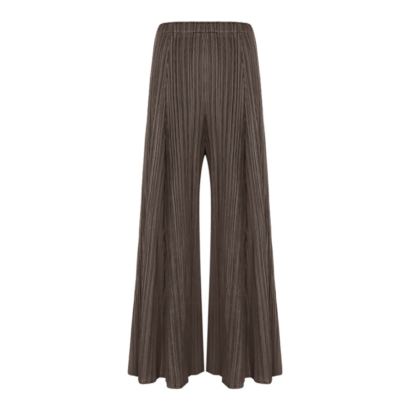 Casual Pants Draping Women's Loose All-Match Pleated plus Size Bell-Bottom Pants