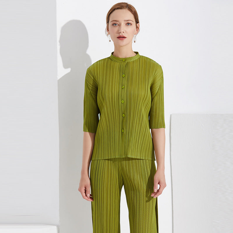 Clothing Niche Elegant Versatile Top Solid Color Cardigan Shirt Women Wholesale