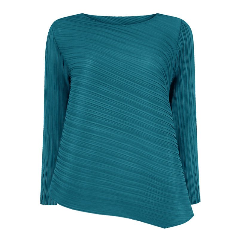 Basic Style Solid Color Long-Sleeved Top All-Match Bottoming T-shirt Women's Clothing