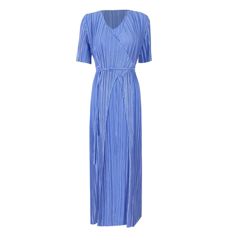 Dress Summer Women's Original Design Solid Color Stitching Mid-Length Loose Light Sense Dress Women