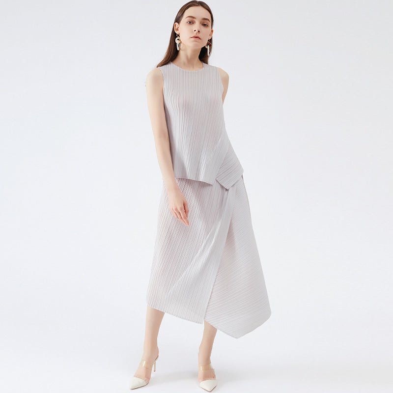 Irregular Suit Simple plus Size Top Two-Piece Overskirt Suit