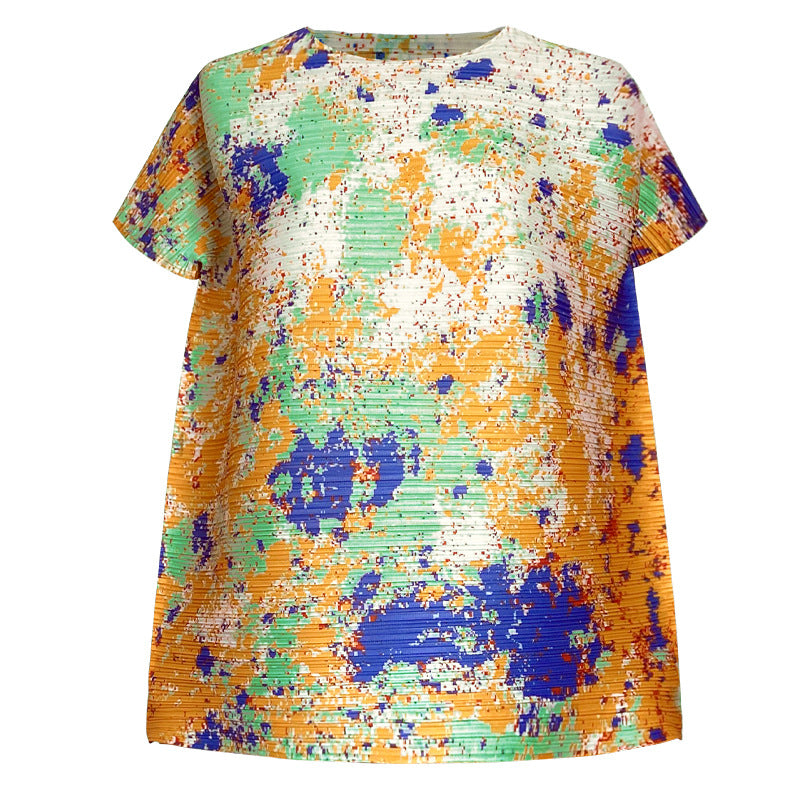 Printing Suit Loose Top All-Match Wide Leg Pants Harem Pants Two-Piece Set for Women