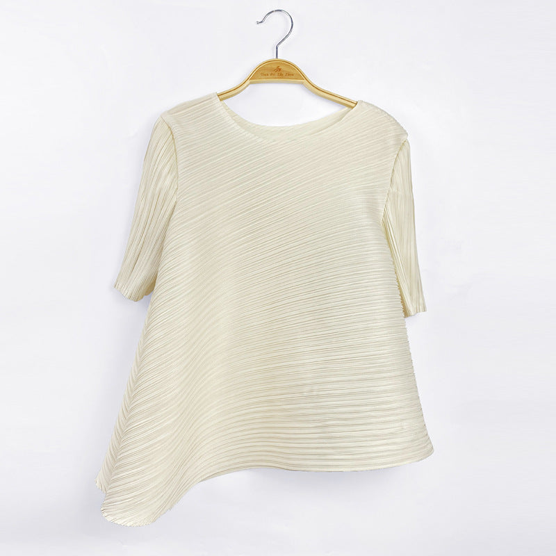 Basic Style Leisure Pullover round Neck Loose Women's T-shirt Top
