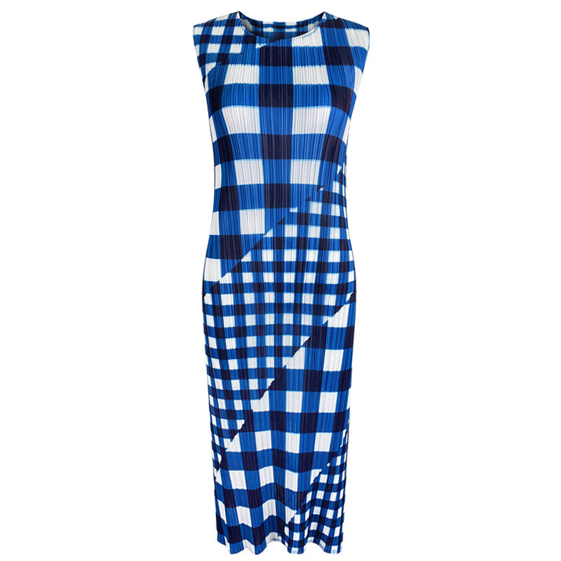 Plaid Dress Female Summer Dress Female Year Slimming A- line Skirt