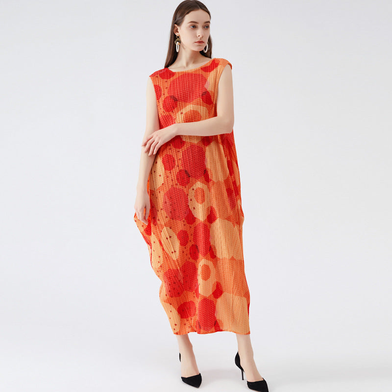 Plus Size Dress Lantern Long Skirt Western Style Youthful-Looking Slimming