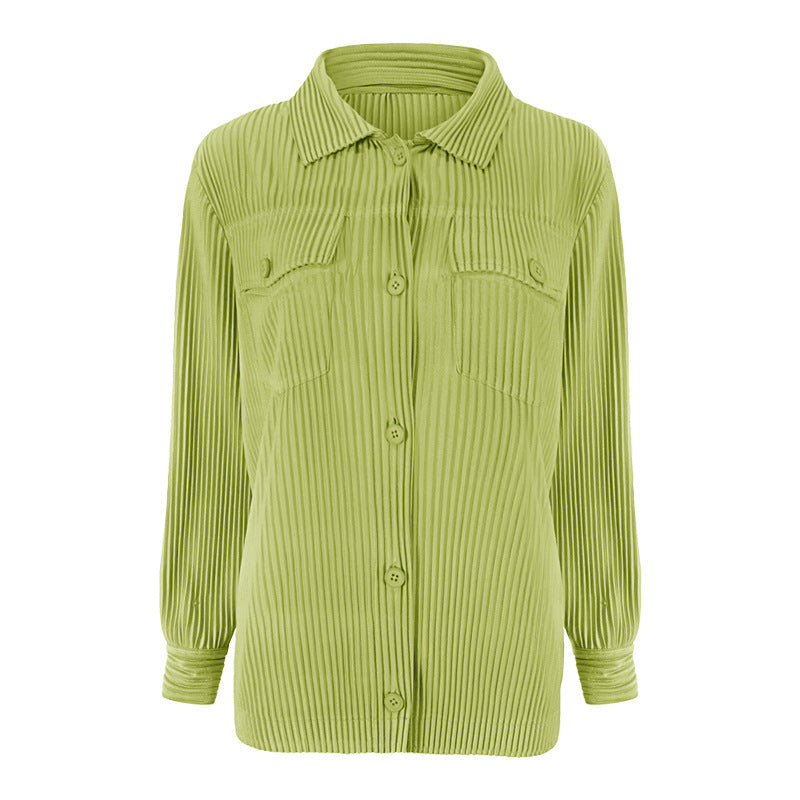 Casual Solid Color Shirt Women's Design Slim Fit Slimming Long Sleeves Women's Shirt