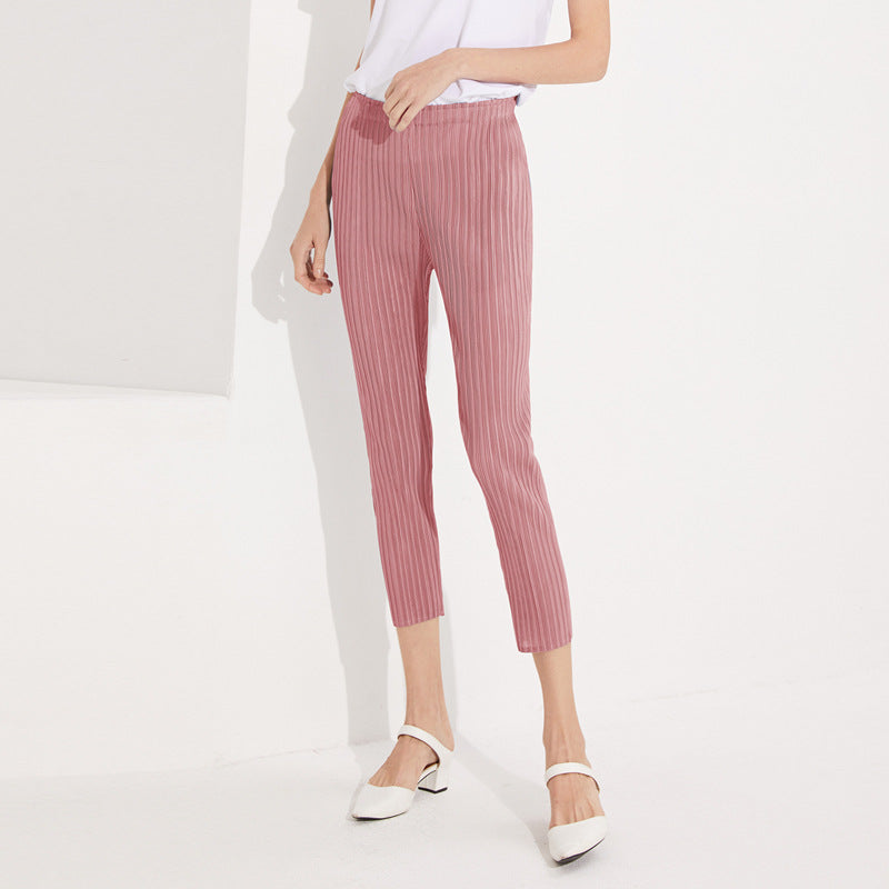 Pleated Comfortable Slim Fit Slimming Tapered Casual Pants Pencil Pants All-Matching Pants