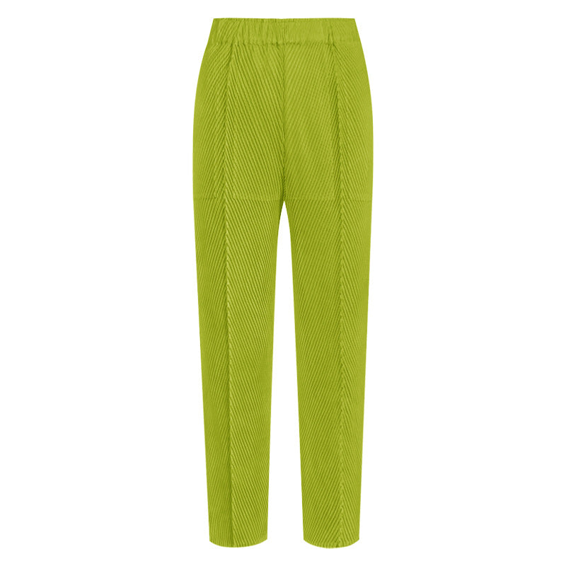 Scale Pleated Casual Slimming Trousers Loose Solid Color Skinny Pants All-Matching Pants Women