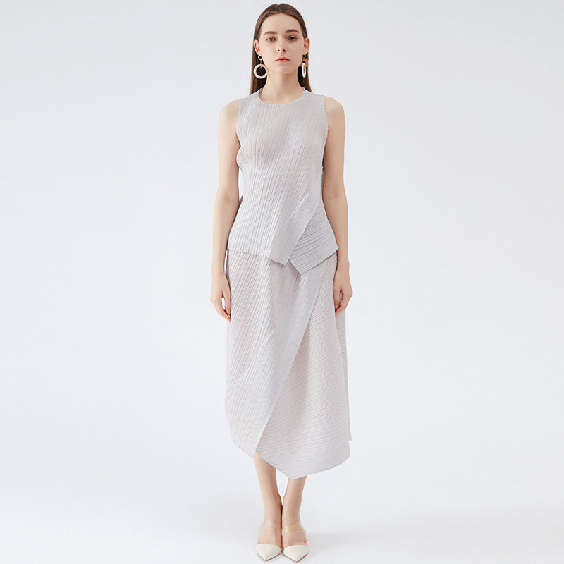 Irregular Suit Simple plus Size Top Two-Piece Overskirt Suit