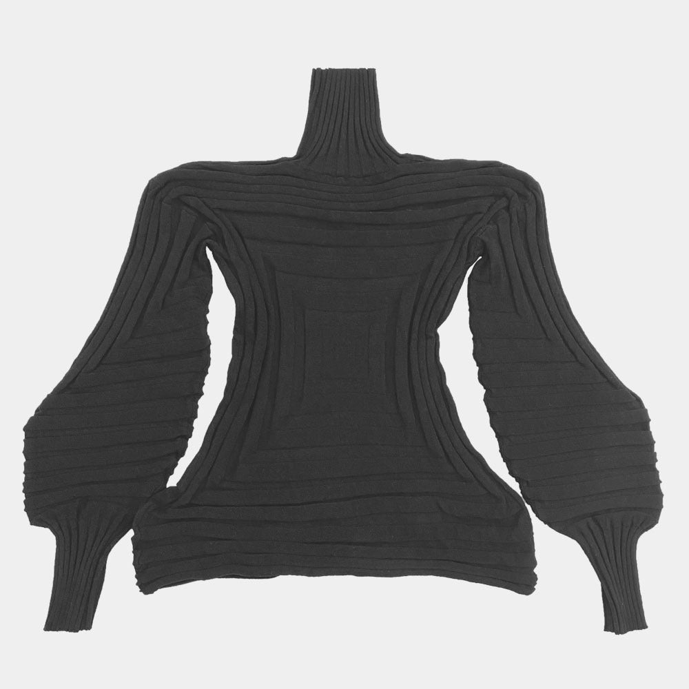 Diamond Sweater Women's Annual Lantern Sleeve Collar Thermal Slim Fit T-shirt Solid Color Top