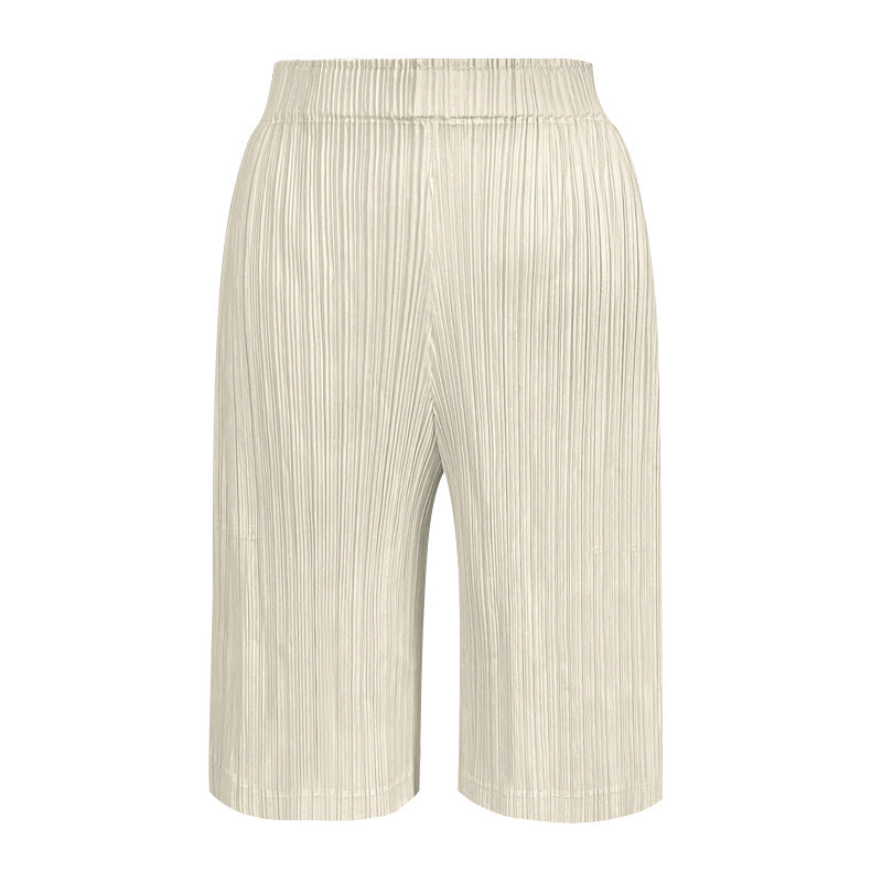 Cool Design Solid Color Five-Point Shorts Pocket Slim Basic Casual Pants for Women