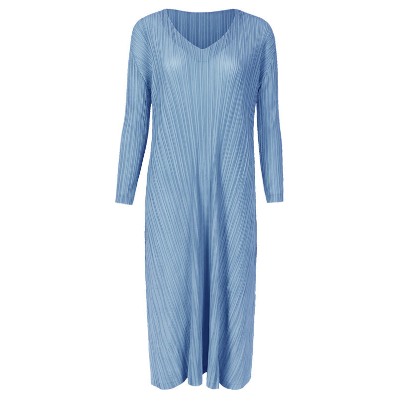 Dress Women's Simple Elegant V-neck Sexy Dress Waist Clothing Expansion Skirt