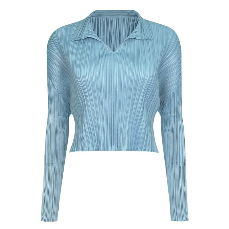 Design Temperament Fashion Top Cropped Long Sleeves T-shirt for Women