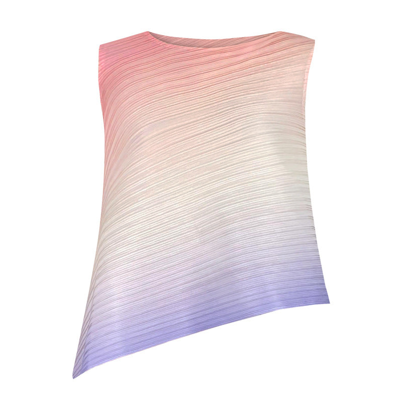 Gradient Suit Wide Leg Pants Irregular Top Vest Suit Suit Women