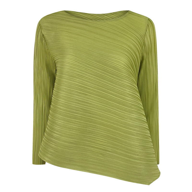 Basic Style Solid Color Long-Sleeved Top All-Match Bottoming T-shirt Women's Clothing