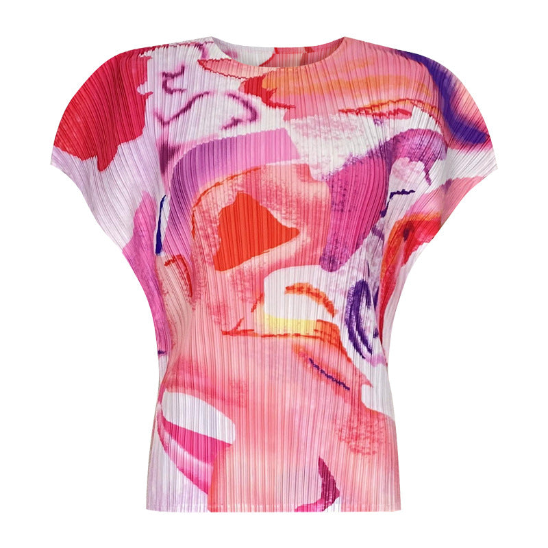 Casual Suit Short-Sleeved Top Slimming Straight Pants Two-Piece Women's Summer