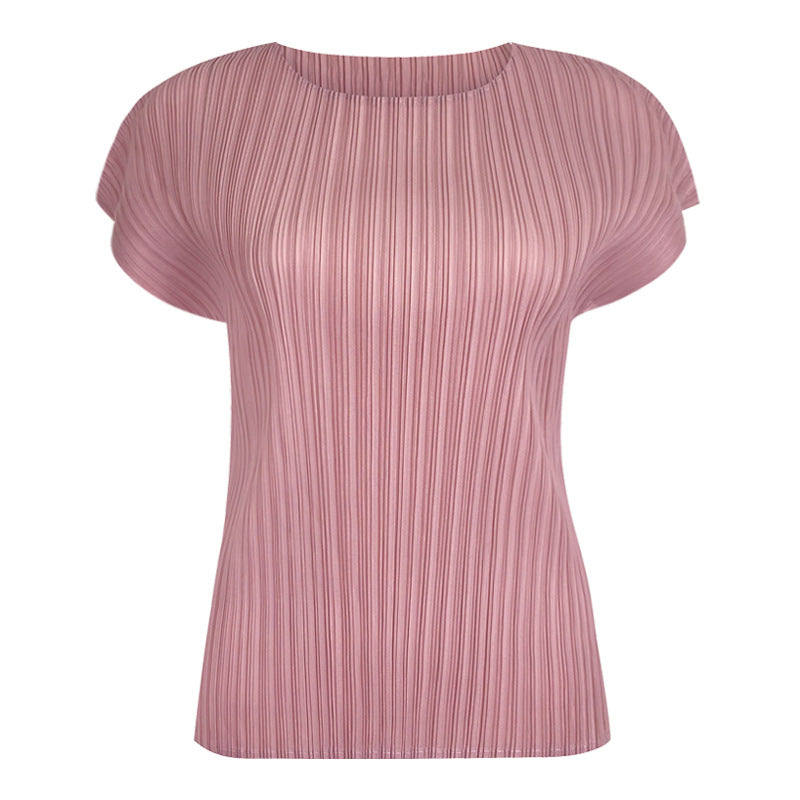 Inner Bottoming Shirt round Neck Short Sleeve T-shirt Women's Loose Leisure All-Matching Solid Color Top