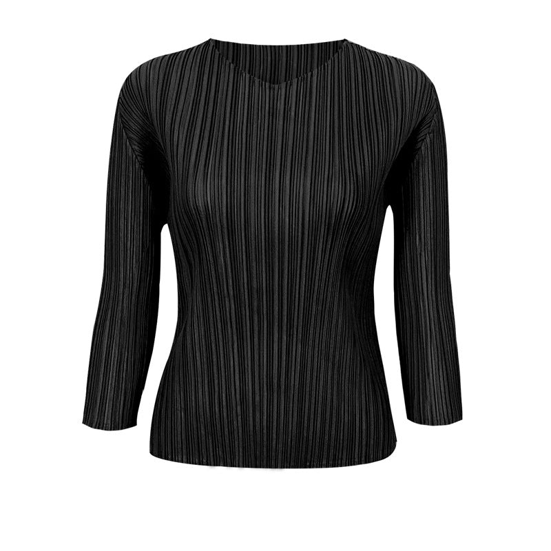 Basic All-Matching Long Sleeve Design Sense Niche Young Top for Women
