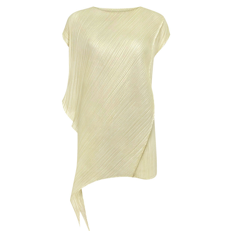 Design Casual round Neck Irregular Pullover Short Sleeve Loose T-shirt Women's Top