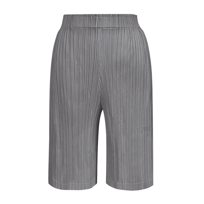 Cool Design Solid Color Five-Point Shorts Pocket Slim Basic Casual Pants for Women