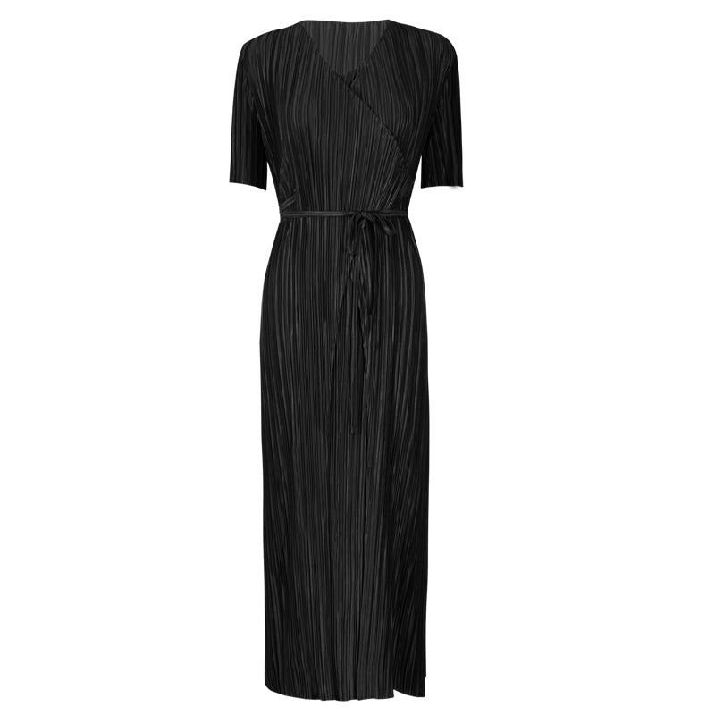 Dress Summer Women's Original Design Solid Color Stitching Mid-Length Loose Light Sense Dress Women