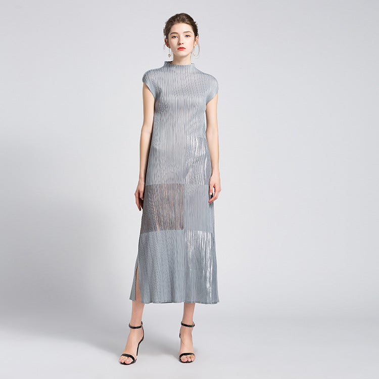 Dress Popular Pleated Dress Classic Style Long Hand-Painted Dress Women