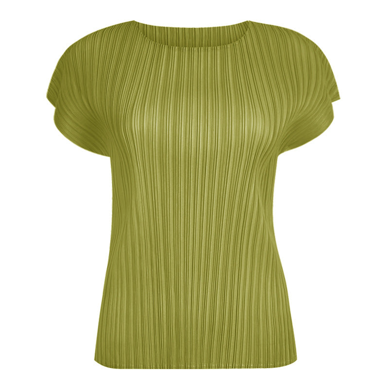 Inner Bottoming Shirt round Neck Short Sleeve T-shirt Women's Loose Leisure All-Matching Solid Color Top