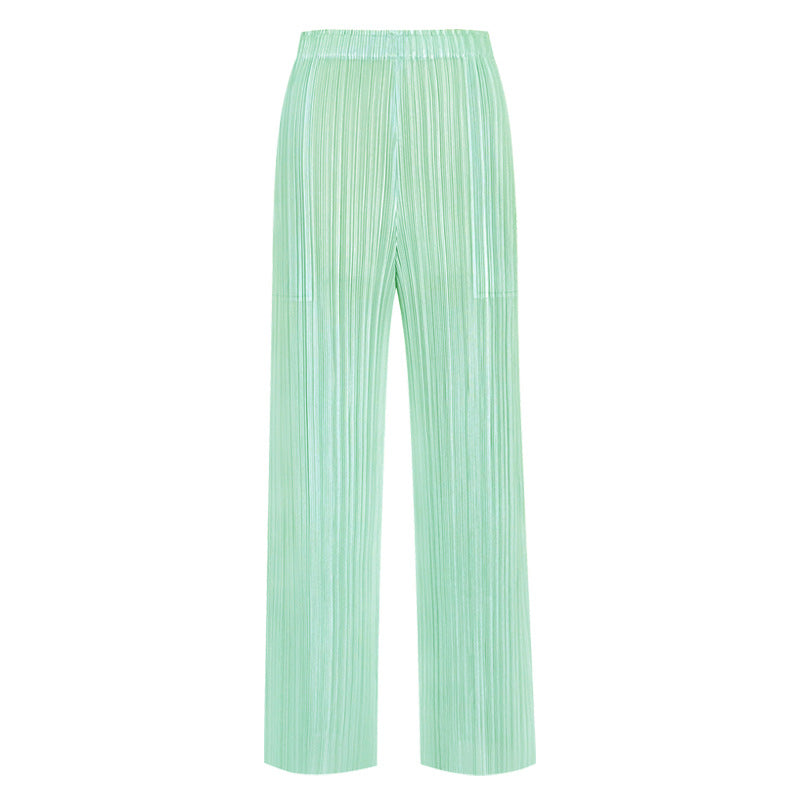Loose Fabric Basic Style Straight Pants Cool Pants Comfort and Casual Solid Color Trousers for Women