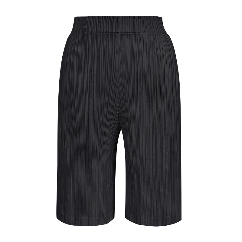 Cool Design Solid Color Five-Point Shorts Pocket Slim Basic Casual Pants for Women