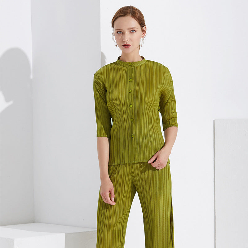 Clothing Niche Elegant Versatile Top Solid Color Cardigan Shirt Women Wholesale