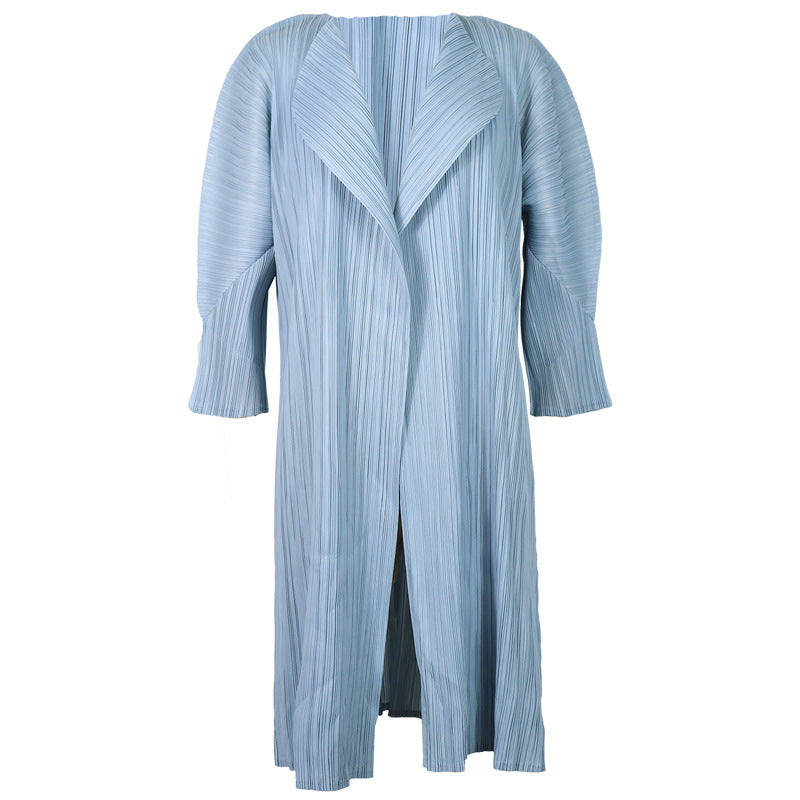 Mid-Length Top Thin Pleated Cardigan Jacket Long-Sleeved