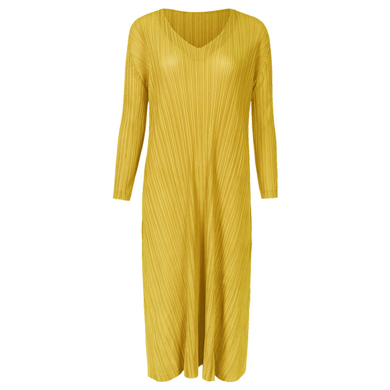 Dress Women's Simple Elegant V-neck Sexy Dress Waist Clothing Expansion Skirt