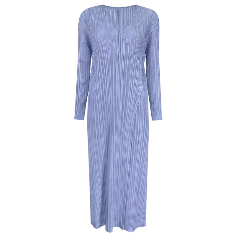 Loose Long Sleeve Trench Coat Long Solid Color Double Button Coat Cardigan for Women