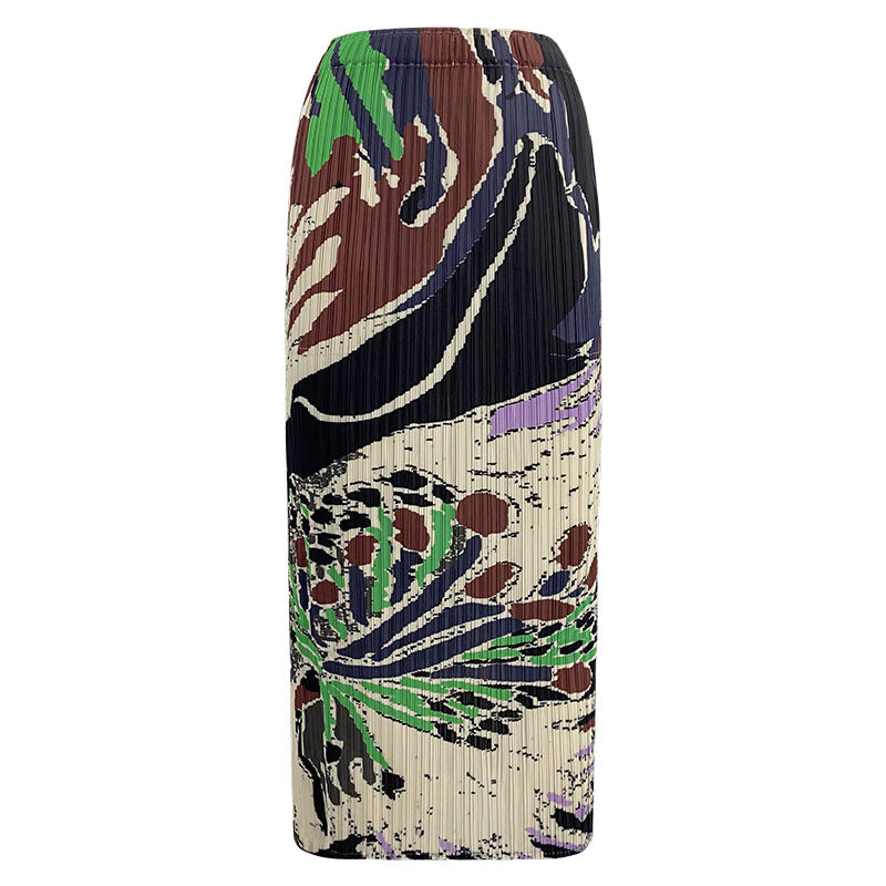 Painting Design Sense A- line Skirt Slim Fit Sheath Print Skirt